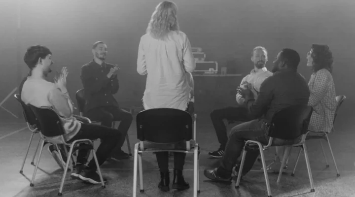 Discover effective icebreakers in group therapy that foster connection, trust, and communication. Easy to implement and perfect for any group! Clients engaging in an icebreaking session during group therapy, fostering connection and communication.
