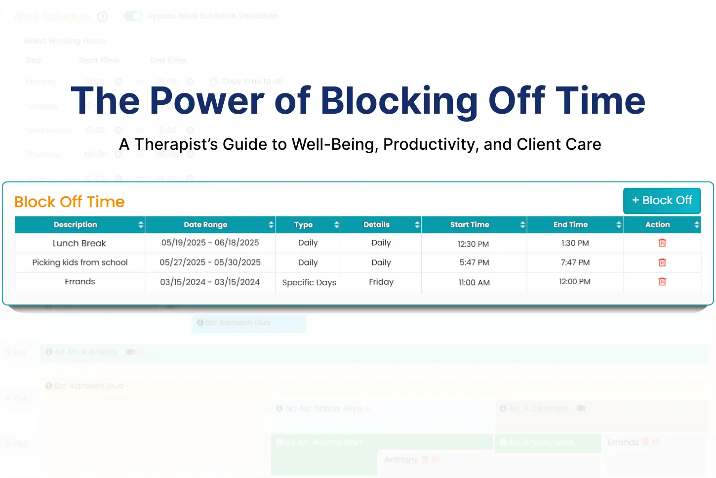 Block off time illustrated image