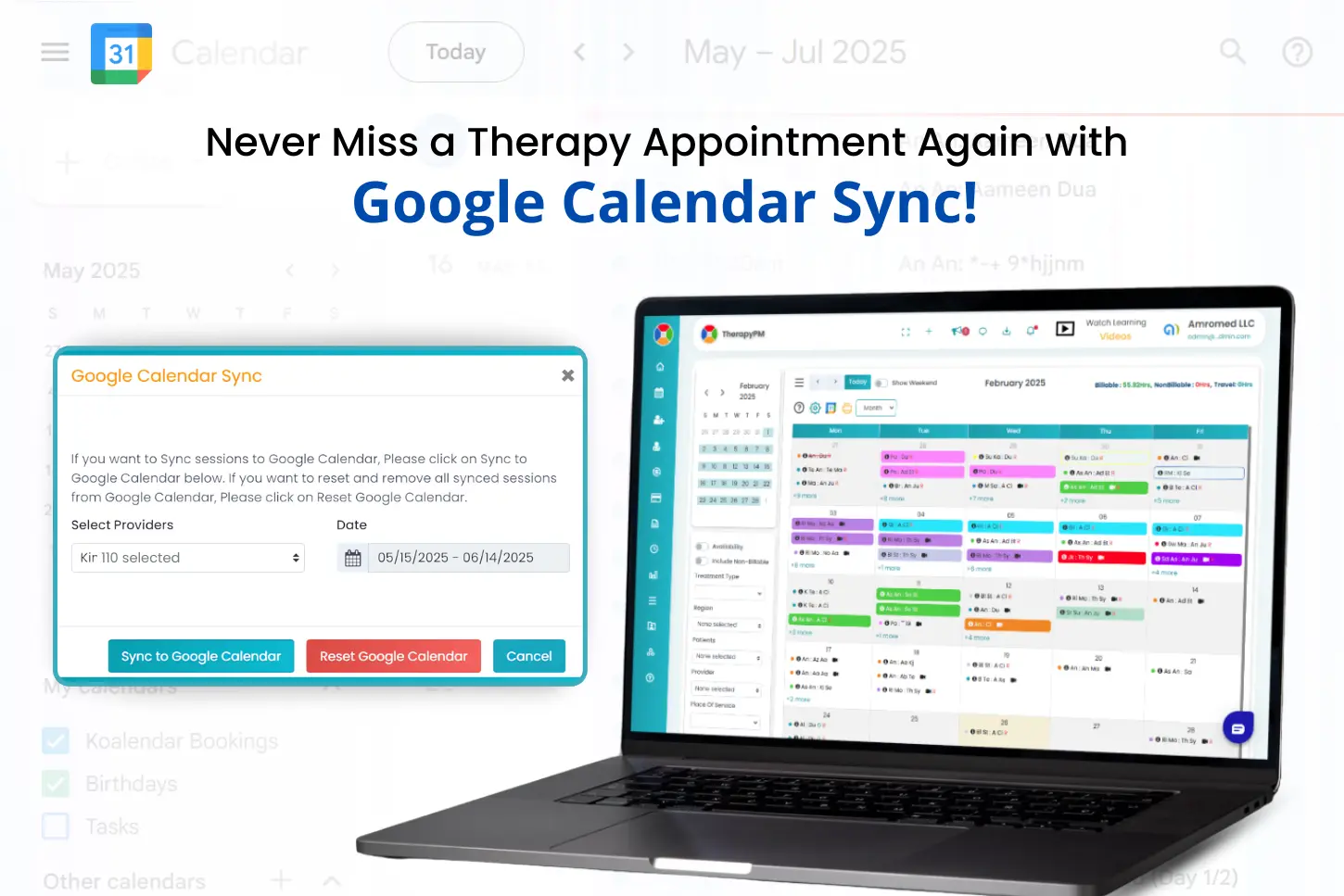 TherapyPM Google Calendar Sync For therapy Appointment
