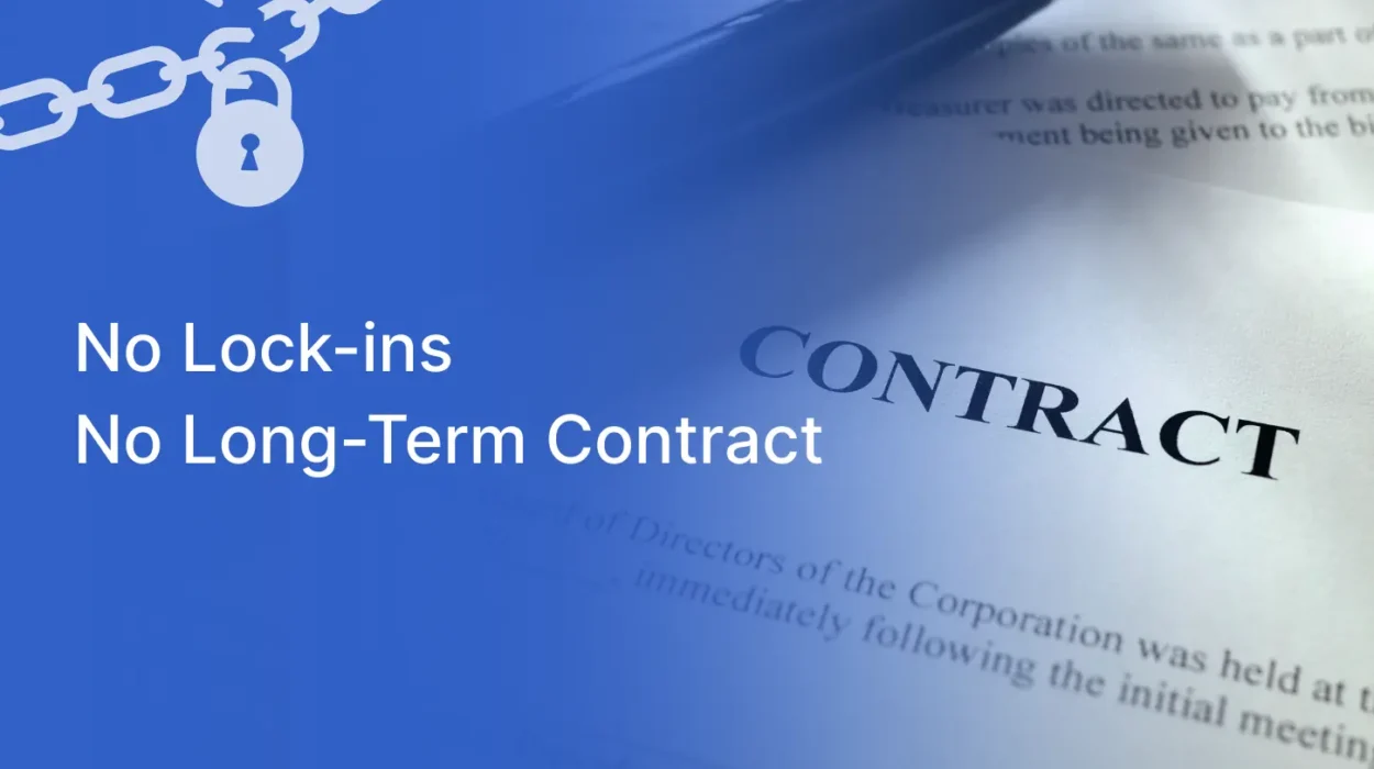 No lock ins No long term contract illustrated image