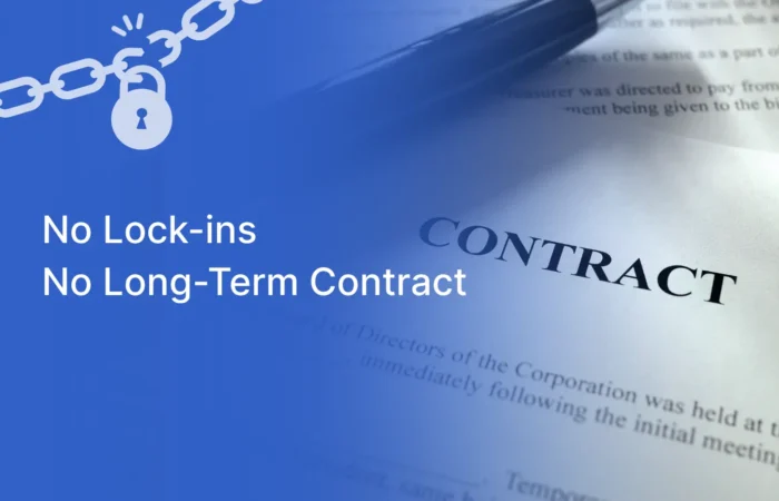No lock ins No long term contract illustrated image