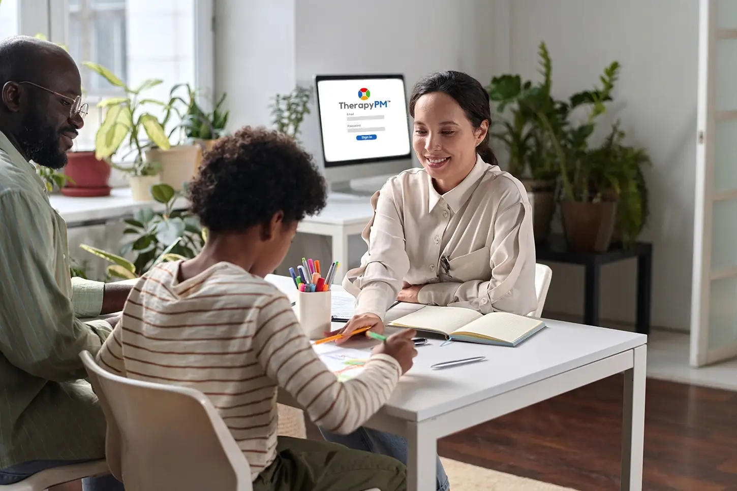 TherapyPM Practice management software user illustrated image